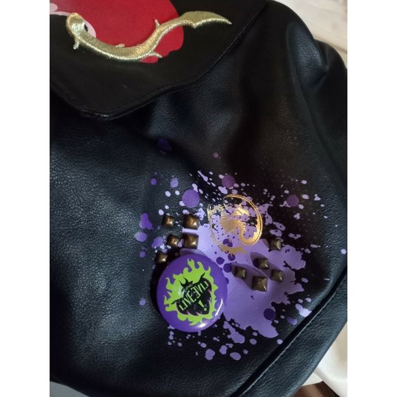 Disney Store Evil Queen Backpack Snow White Villains Poison Apple Black Leather main image 6